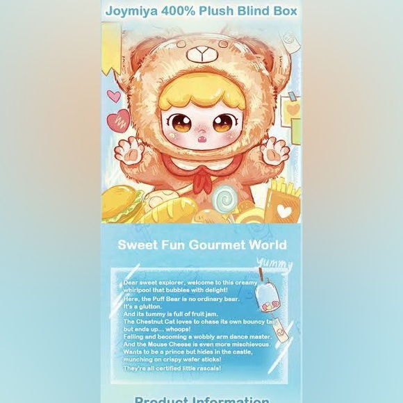 Joymiya Sweet Fun Gourmet World 400% Plush Blind Box Confirmed Baggy Bunny - Picture 14 of 15